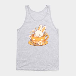 Cute Bunny in Chamomile Tea Cup. Camomile Tea Lover. Tank Top